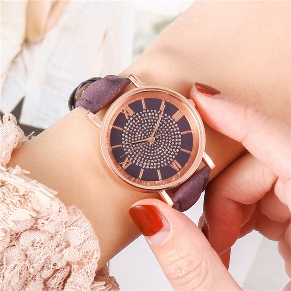 *CARLOTTA* Purple x Gold Fashion Quartz Watch - Picture 2 of 2